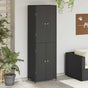 Garden Storage Cabinet Black 59x40x180 cm Poly Rattan