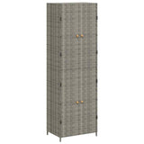 Garden Storage Cabinet Grey 59x40x180 cm Poly Rattan