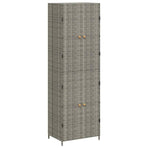Garden Storage Cabinet Grey 59x40x180 cm Poly Rattan