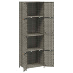 Garden Storage Cabinet Grey 59x40x180 cm Poly Rattan