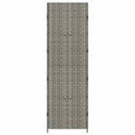 Garden Storage Cabinet Grey 59x40x180 cm Poly Rattan