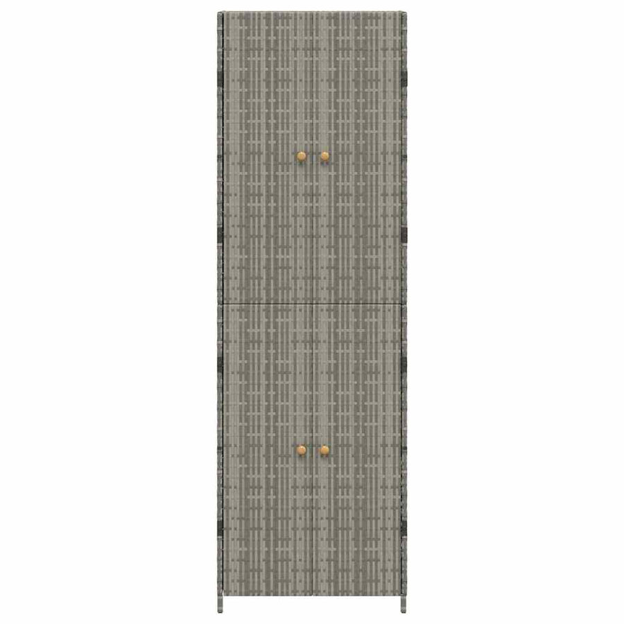 Garden Storage Cabinet Grey 59x40x180 cm Poly Rattan