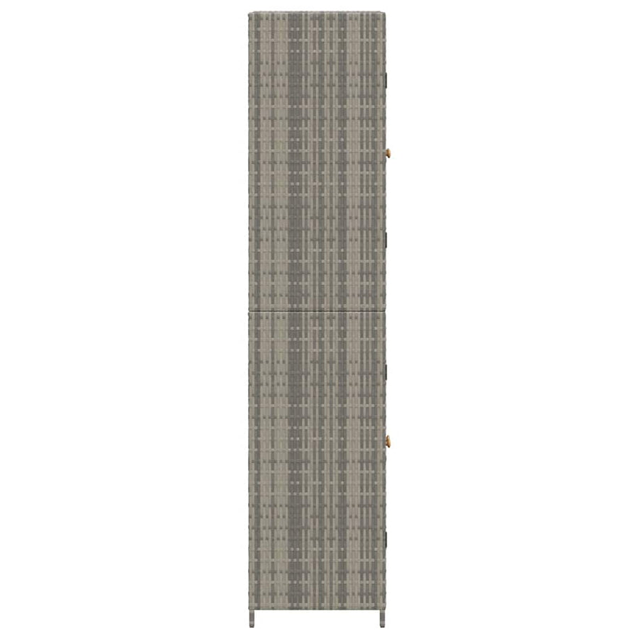 Garden Storage Cabinet Grey 59x40x180 cm Poly Rattan