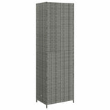 Garden Storage Cabinet Grey 59x40x180 cm Poly Rattan - Low Angle