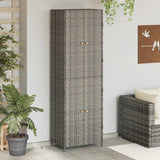 Garden Storage Cabinet Grey 59x40x180 cm Poly Rattan