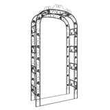 Garden Arch Black 116x45x240 cm Steel - Front View