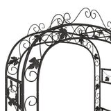 Garden Arch Black 116x45x240 cm Steel - 45-Degree Angle