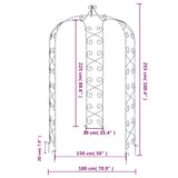 Garden Arch Black Ø180x255 cm Steel