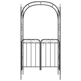 Garden Arch with Gate Black 108x45x235 cm Steel