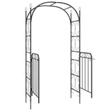 Garden Arch with Gate Black 108x45x235 cm Steel - 45-Degree Angle