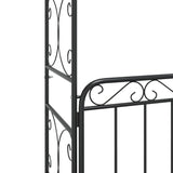 Garden Arch with Gate Black 108x45x235 cm Steel - Close-Up Angle