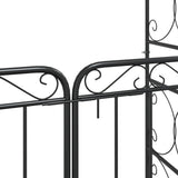 Garden Arch with Gate Black 108x45x235 cm Steel - Low Angle