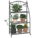 Flower Rack Black 56x30x96 cm Steel