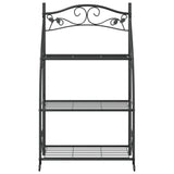 Flower Rack Black 56x30x96 cm Steel - Top-Down View