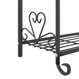 Flower Rack Black 56x30x96 cm Steel - Close-Up Angle