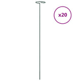 Garden Plant Stakes 20 pcs Dark Green 61 cm Steel - Front View