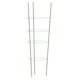 Garden Plant Supports with 4 Rings 5 pcs Green 90 cm Steel - Top-Down View