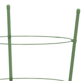Garden Plant Supports with 4 Rings 5 pcs Green 90 cm Steel - Close-Up Angle