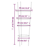 Garden Plant Supports with 4 Rings 5 pcs Green 90 cm Steel