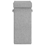 Foldable Laundry Hamper Grey 26x34.5x59.5 cm Faux Linen Fabric - Side View
