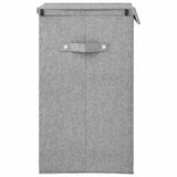 Foldable Laundry Hamper Grey 26x34.5x59.5 cm Faux Linen Fabric - Top-Down View