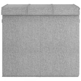Foldable Laundry Hamper Grey 64.5x34.5x59 cm Faux Linen Fabric - Side View