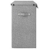 Foldable Laundry Hamper Grey 64.5x34.5x59 cm Faux Linen Fabric - Top-Down View