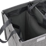 Foldable Laundry Hamper Grey 64.5x34.5x59 cm Faux Linen Fabric - Low Angle