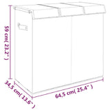 Foldable Laundry Hamper Grey 64.5x34.5x59 cm Faux Linen Fabric - Extra Image