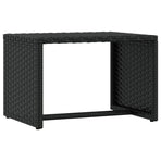 Sunbeds 2 pcs with Table Black Poly Rattan