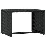Sunbeds 2 pcs with Table Black Poly Rattan - Rear View