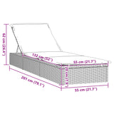 Sunbeds 2 pcs with Table Black Poly Rattan