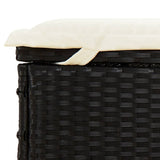 Sunbed with Foldable Roof Black 213x63x97 cm Poly Rattan - Extra Image