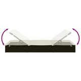 2-Person Sunbed with Cushions Black Poly Rattan - Extra Image