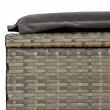 2-Person Sunbed with Cushions Grey Poly Rattan - Extra Image