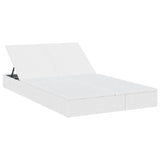 2-Person Sunbed with Cushions White Poly Rattan - Side View