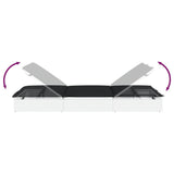 2-Person Sunbed with Cushions White Poly Rattan