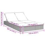 2-Person Sunbed with Cushions White Poly Rattan - Extra Image