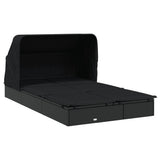 2-Person Sunbed with Foldable Roof Black 213x118x97 cm Poly Rattan - Top-Down View