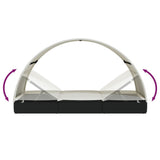 2-Person Sunbed with Round Roof Black 211x112x140 cm Poly Rattan - Extra Image