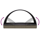 2-Person Sunbed with Round Roof Grey 211x112x140 cm Poly Rattan - Extra Image