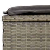 2-Person Sunbed with Round Roof Grey 211x112x140 cm Poly Rattan - Extra Image