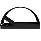 2-Person Sunbed with Round Roof Black 211x112x140 cm Poly Rattan