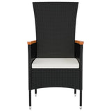Garden Chairs with Cushions 2 pcs Poly Rattan Black - Top-Down View