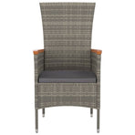 Garden Chairs with Cushions 2 pcs Poly Rattan Grey