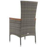 Garden Chairs with Cushions 2 pcs Poly Rattan Grey