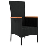 Garden Chairs with Cushions 4 pcs Poly Rattan Black