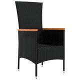 Garden Chairs with Cushions 4 pcs Poly Rattan Black - Top-Down View