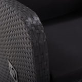 Reclining Garden Chairs with Cushions 2 pcs Black Poly Rattan - Extra Image