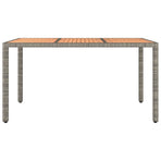Garden Table with Wooden Top Grey Poly Rattan&Solid Wood Acacia